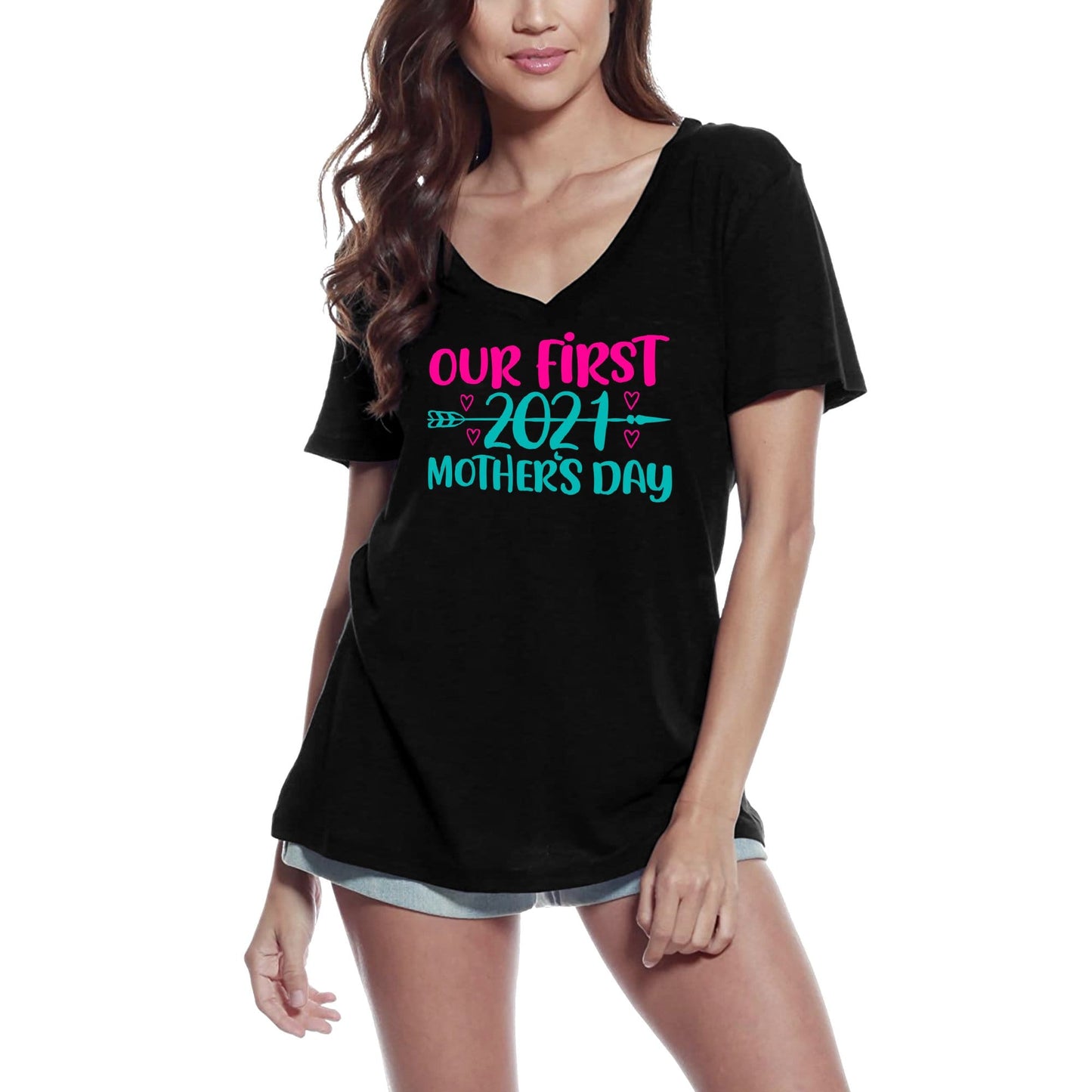 ULTRABASIC Women's T-Shirt Our First 2021 Mother's Day - Short Sleeve Tee Shirt Tops