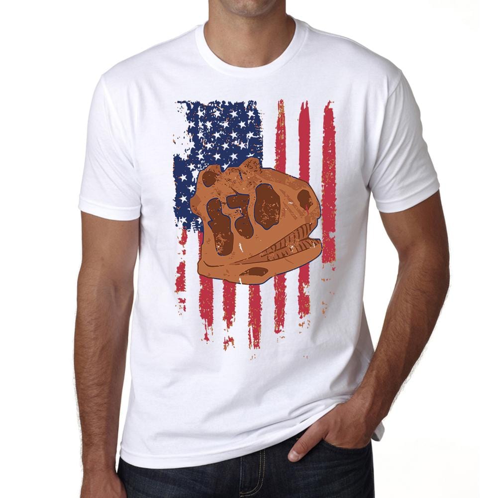 ULTRABASIC Men's T-Shirt - American Flag Patriotic Shirt - Dinosaur Skull Tee gemini bicycle skull shirt beast bear sayings motivational quote horror football arizona music american flag tee broken bones race bonzai miner abraham lincoln anatomical trump 2020 astrology capricorn funny novelty halloween scary hell men badass