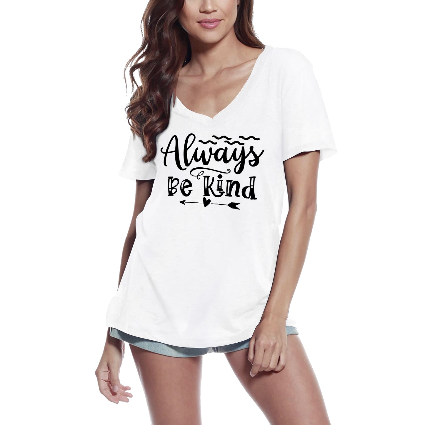 ULTRABASIC Women's Novelty T-Shirt Always Be Kind - Short Sleeve Tee Shirt Tops