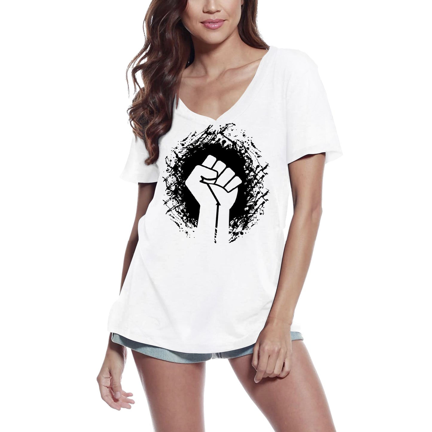 ULTRABASIC Women's T-Shirt Fist Power - Strength Short Sleeve Tee Shirt Gift Tops