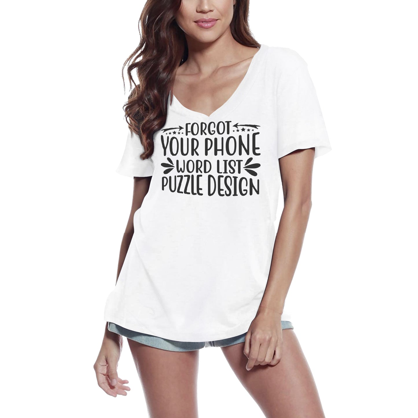 ULTRABASIC Women's T-Shirt Forgot Your Phone Word List Puzzle Design - Tee Shirt Gift Tops