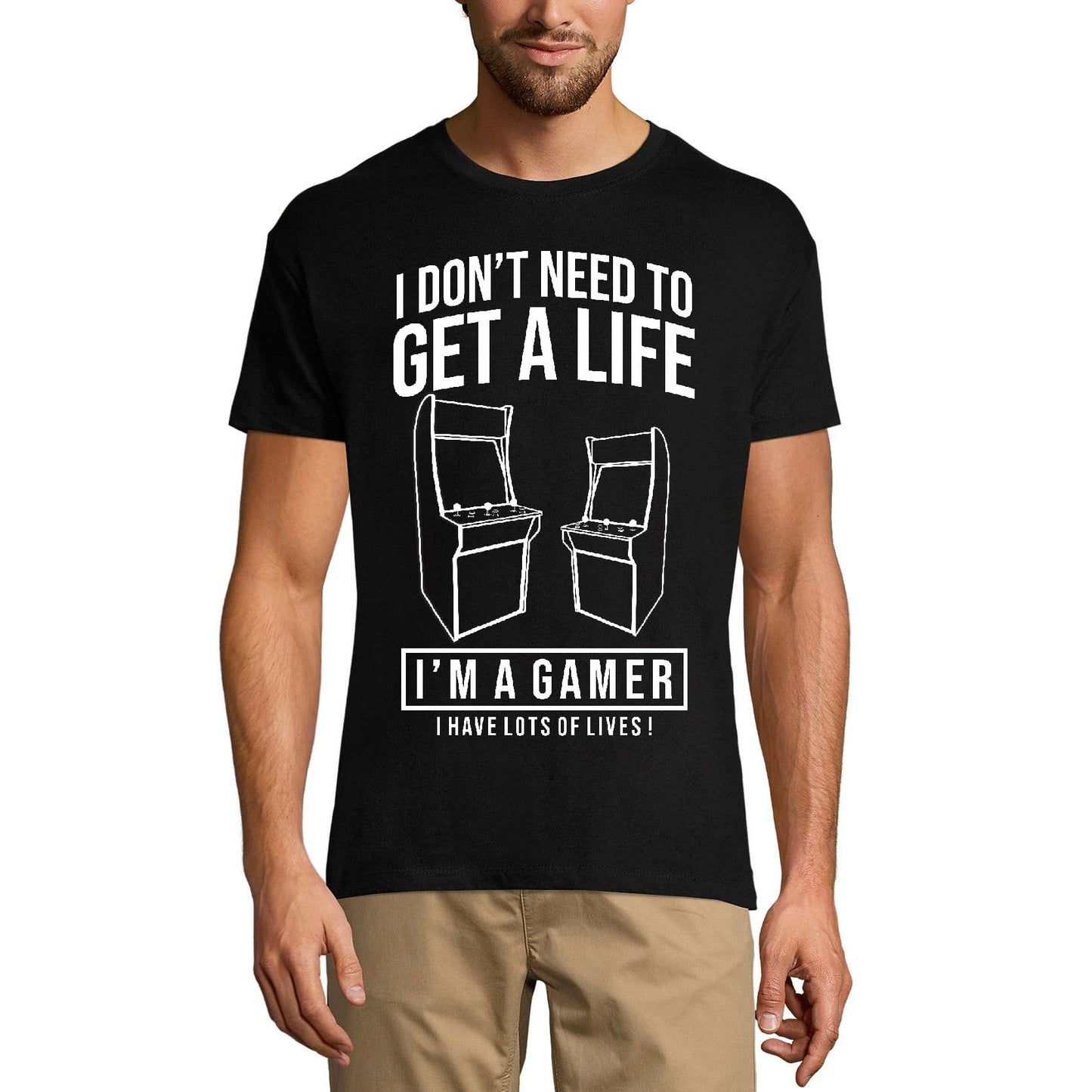 ULTRABASIC Men's Gaming T-Shirt I Don't Need to Get a Life - I'm a Gamer I Have Lots of Lives - Funny Video Games Player Tee Shirt