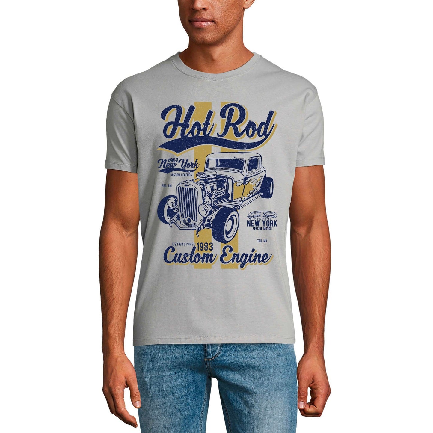 ULTRABASIC Men's T-Shirt Hot Rod New York Since 1983 - Custom Engine Tee Shirt