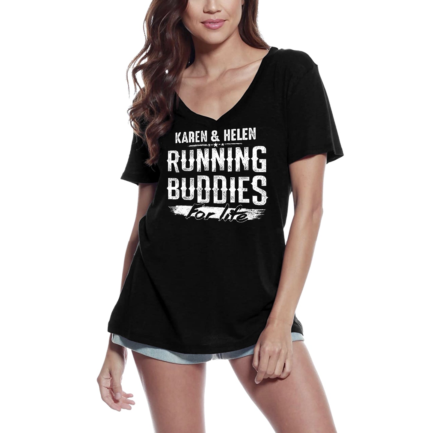 ULTRABASIC Women's T-Shirt Karen and Helen Running Buddies for Life - Runner Tee Shirt Tops