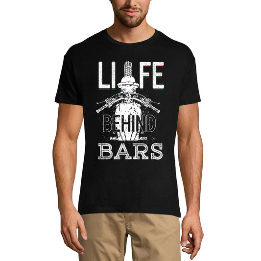 ULTRABASIC Men's T-Shirt Life Behind Bars - Funny Humor Biker Tee Shirt