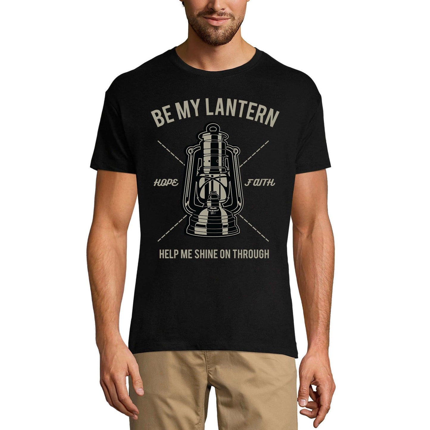 ULTRABASIC Men's T-Shirt Be My Lantern Help Me Shine on Through - Hope Faith Tee Shirt