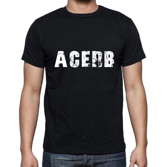 Acerb Mens Short Sleeve Round Neck T-Shirt 5 Letters Black Word 00006 - Casual