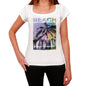 Agardanda Beach Name Palm White Womens Short Sleeve Round Neck T-Shirt 00287 - White / Xs - Casual