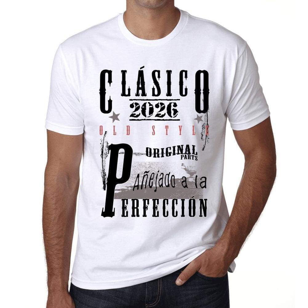 Aged To Perfection, Spanish, 2026, White, Men's Short Sleeve Round Neck T-shirt, Gift T-shirt 00361 - Ultrabasic