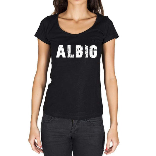 Albig German Cities Black Womens Short Sleeve Round Neck T-Shirt 00002 - Casual
