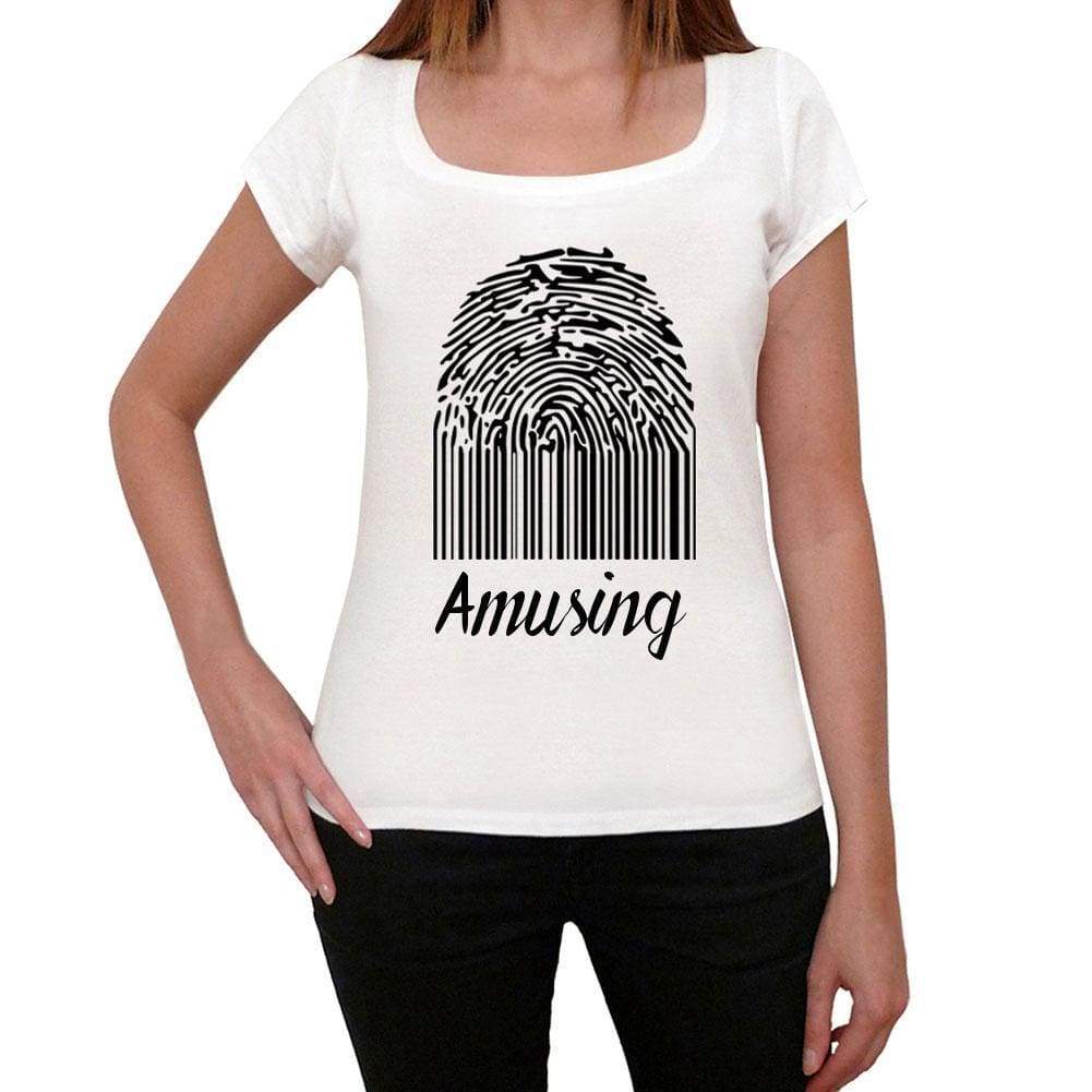 Amusing Fingerprint White Womens Short Sleeve Round Neck T-Shirt Gift T-Shirt 00304 - White / Xs - Casual