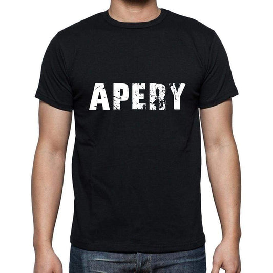 Apery Mens Short Sleeve Round Neck T-Shirt 5 Letters Black Word 00006 - Casual