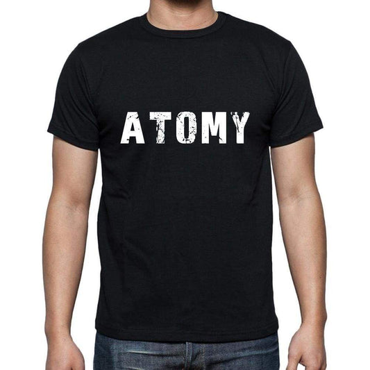 Atomy Mens Short Sleeve Round Neck T-Shirt 5 Letters Black Word 00006 - Casual