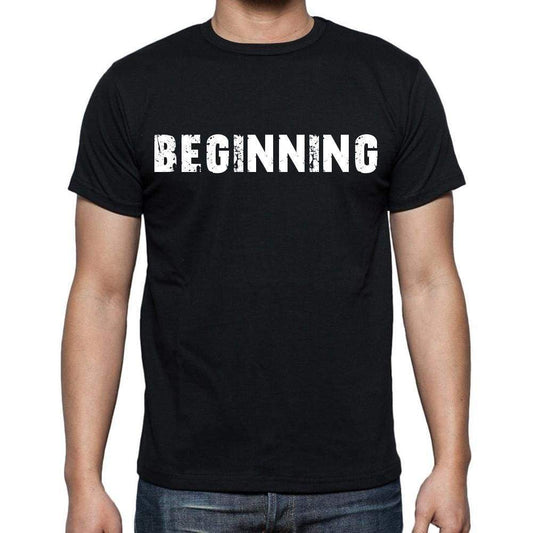 Beginning Mens Short Sleeve Round Neck T-Shirt Black T-Shirt En