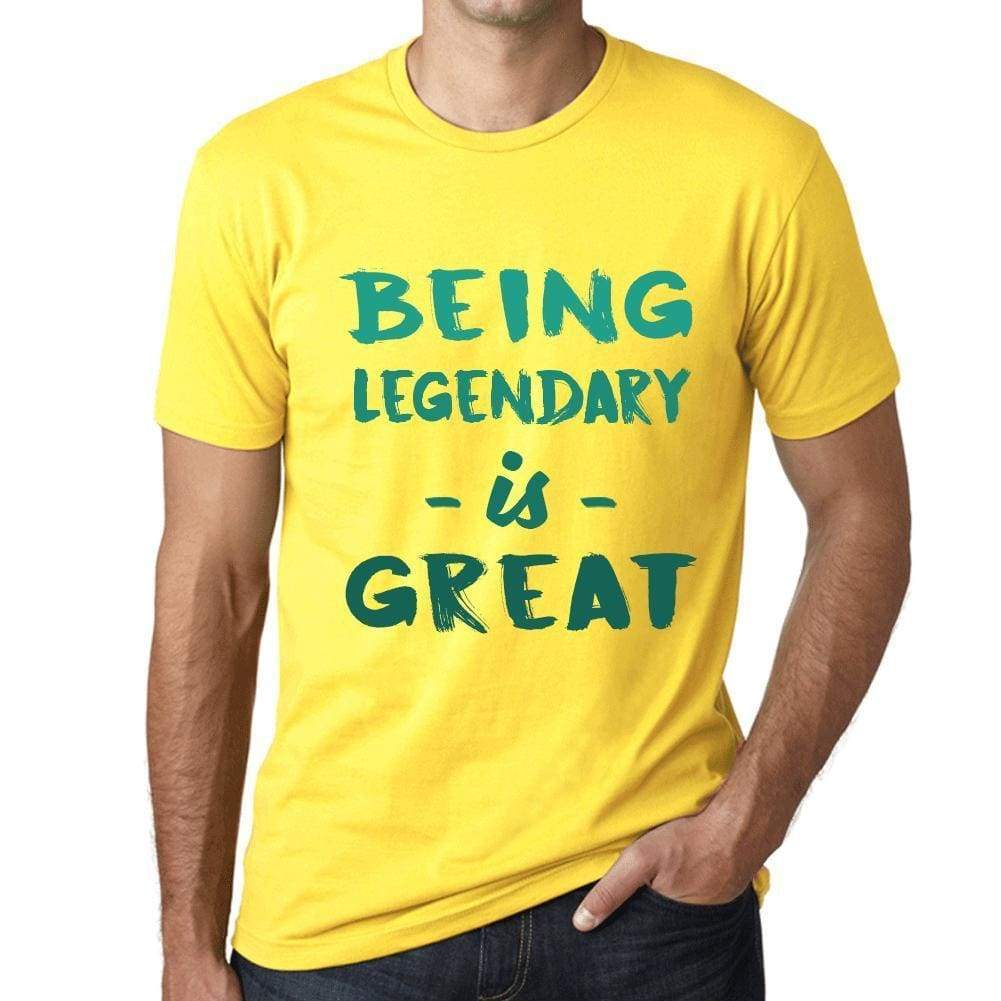 Being Legendary Is Great Mens T-Shirt Yellow Birthday Gift 00378 - Yellow / Xs - Casual