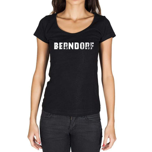 Berndorf German Cities Black Womens Short Sleeve Round Neck T-Shirt 00002 - Casual