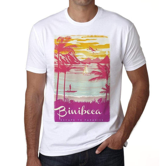Binibeca Escape To Paradise White Mens Short Sleeve Round Neck T-Shirt 00281 - White / S - Casual