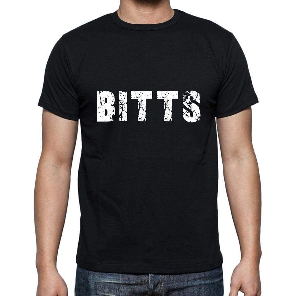 Bitts Mens Short Sleeve Round Neck T-Shirt 5 Letters Black Word 00006 - Casual
