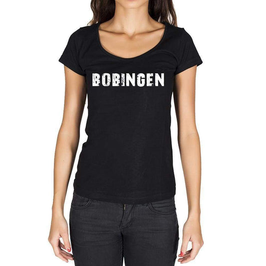 Bobingen German Cities Black Womens Short Sleeve Round Neck T-Shirt 00002 - Casual