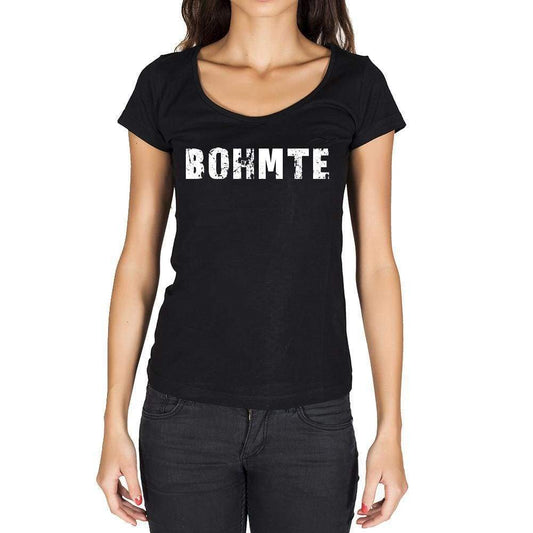 Bohmte German Cities Black Womens Short Sleeve Round Neck T-Shirt 00002 - Casual