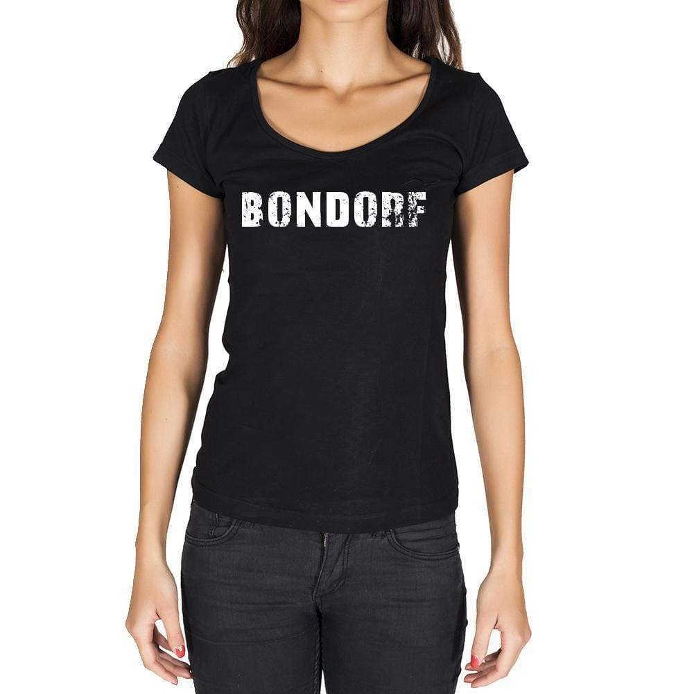 Bondorf German Cities Black Womens Short Sleeve Round Neck T-Shirt 00002 - Casual