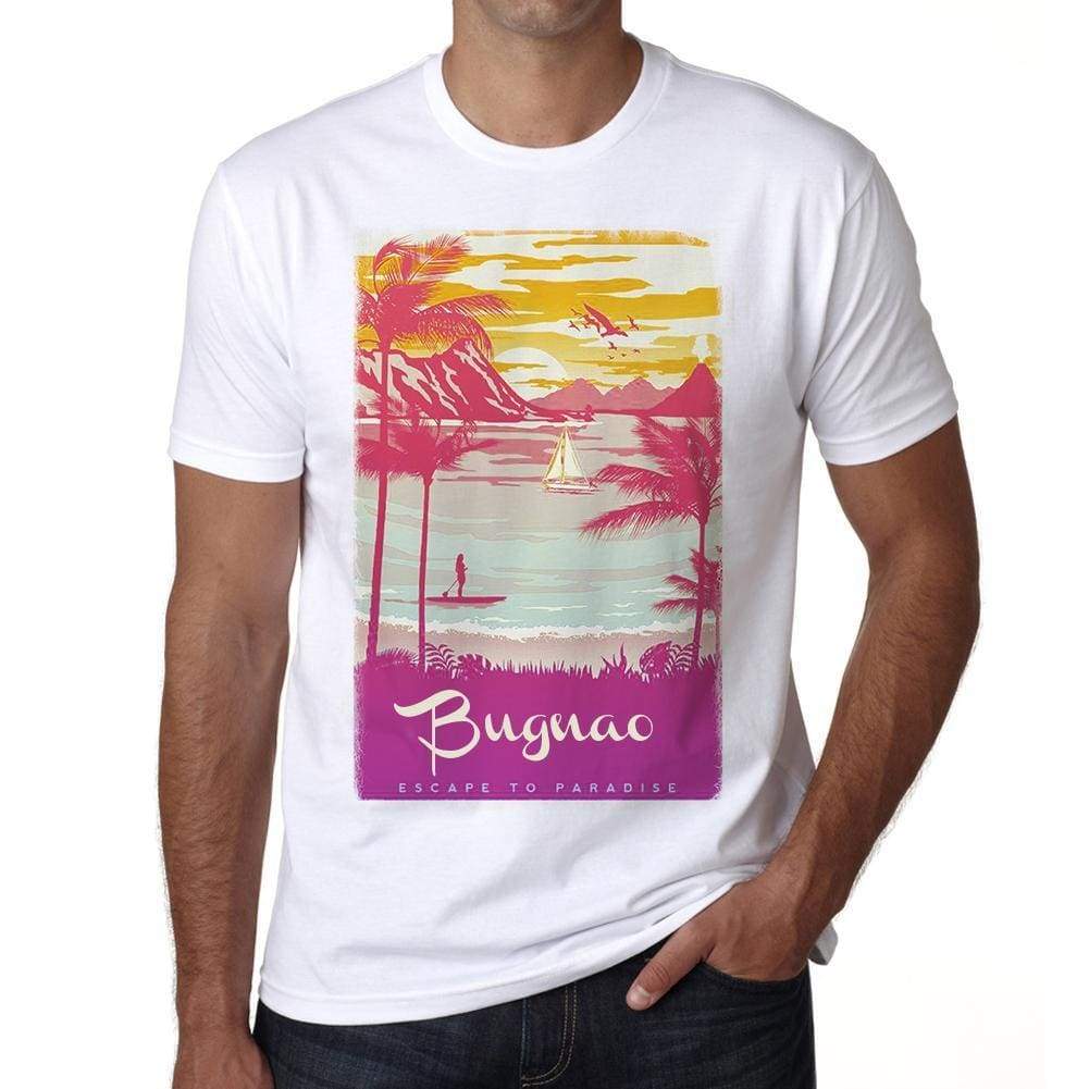 Bugnao Escape To Paradise White Mens Short Sleeve Round Neck T-Shirt 00281 - White / S - Casual