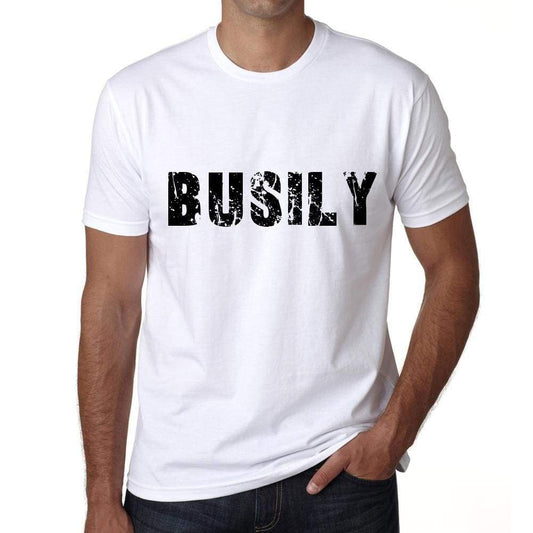 Busily Mens T Shirt White Birthday Gift 00552 - White / Xs - Casual