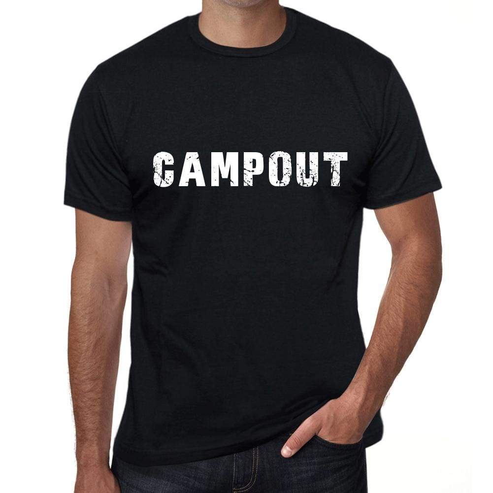 Campout Mens Vintage T Shirt Black Birthday Gift 00555 - Black / Xs - Casual