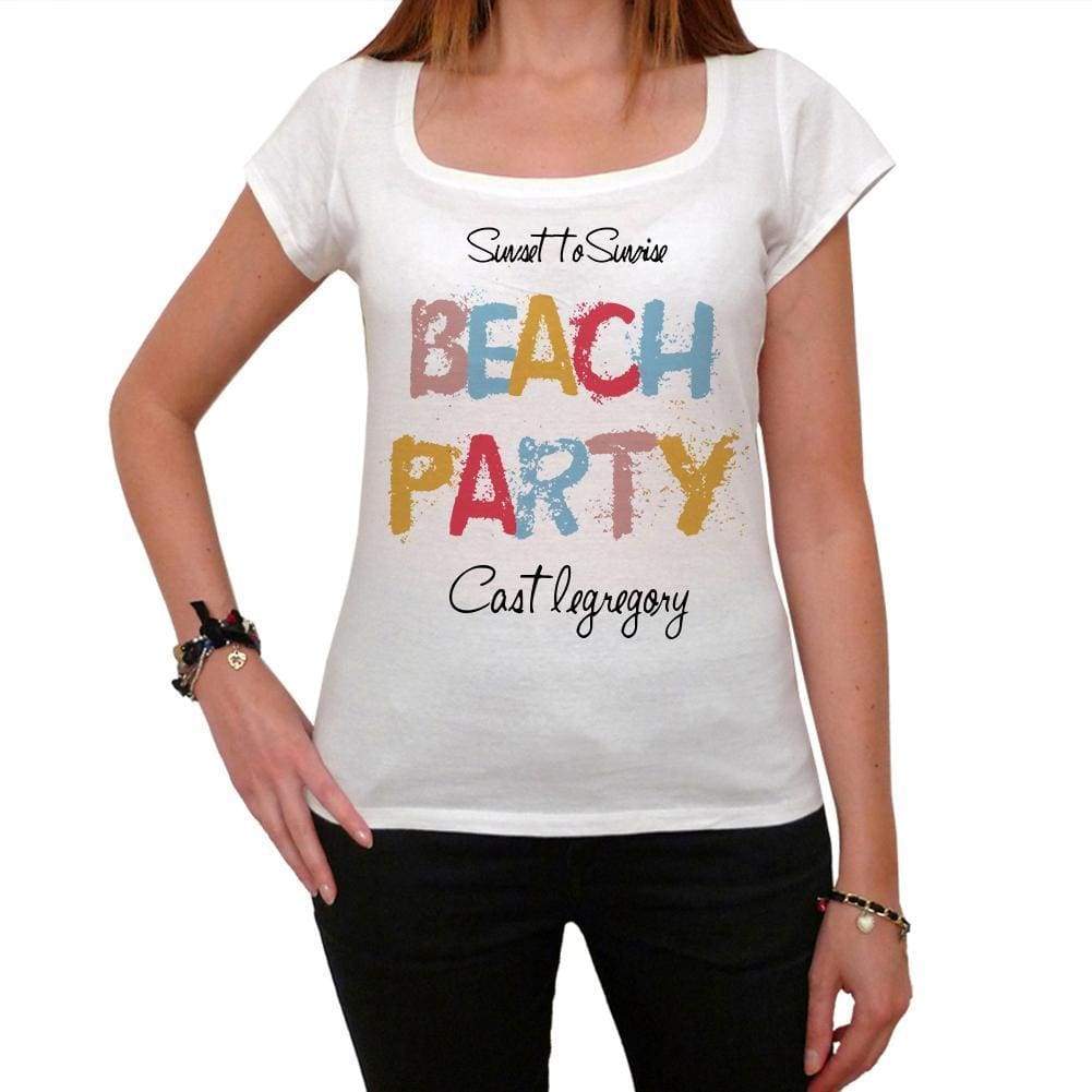 Castlegregory, Beach Party, White, <span>Women's</span> <span><span>Short Sleeve</span></span> <span>Round Neck</span> T-shirt 00276 - ULTRABASIC