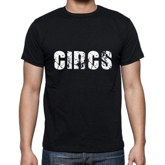 Circs Mens Short Sleeve Round Neck T-Shirt 5 Letters Black Word 00006 - Casual