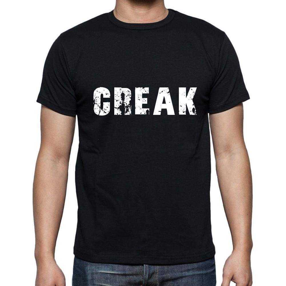 Creak Mens Short Sleeve Round Neck T-Shirt 5 Letters Black Word 00006 - Casual