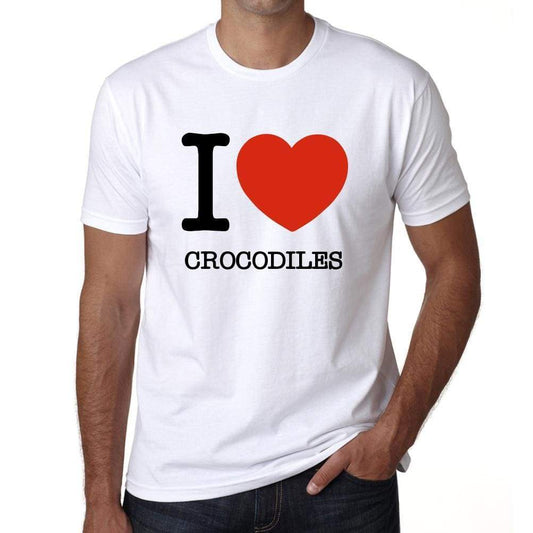 Crocodiles Mens Short Sleeve Round Neck T-Shirt - White / S - Casual