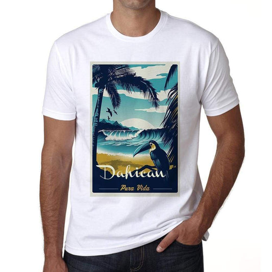 Dahican Pura Vida Beach Name White Mens Short Sleeve Round Neck T-Shirt 00292 - White / S - Casual