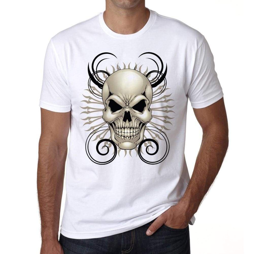 Devils Skull Mens White Tee 100% Cotton 00187