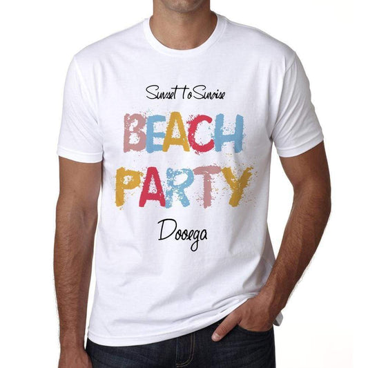 Dooega Beach Party White Mens Short Sleeve Round Neck T-Shirt 00279 - White / S - Casual