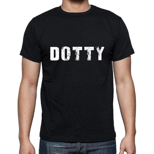 Dotty Mens Short Sleeve Round Neck T-Shirt 5 Letters Black Word 00006 - Casual