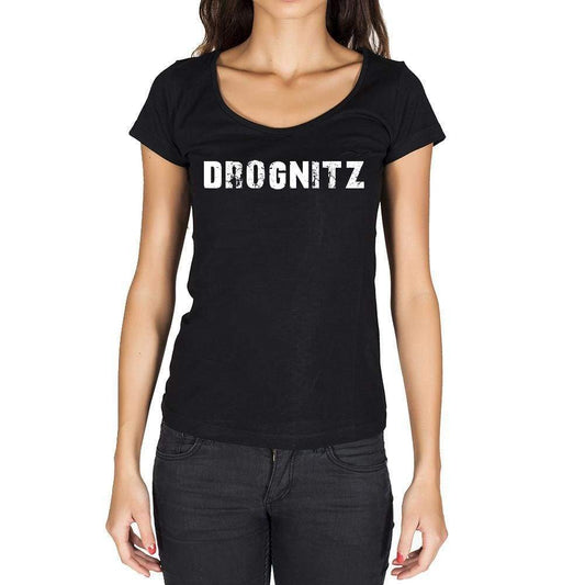 Drognitz German Cities Black Womens Short Sleeve Round Neck T-Shirt 00002 - Casual