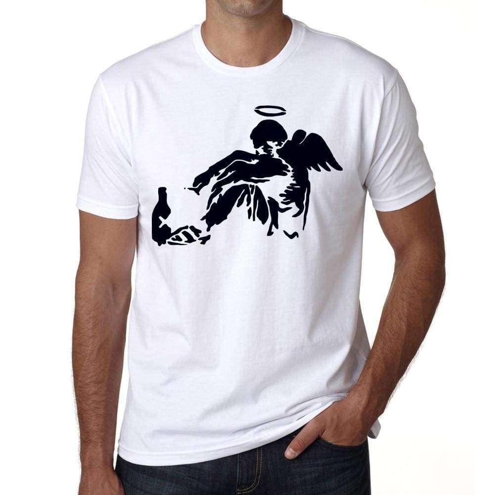 Drunk Angel Mens Tee White 100% Cotton 00164