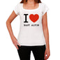 East Alton I Love Citys White Womens Short Sleeve Round Neck T-Shirt 00012 - White / Xs - Casual