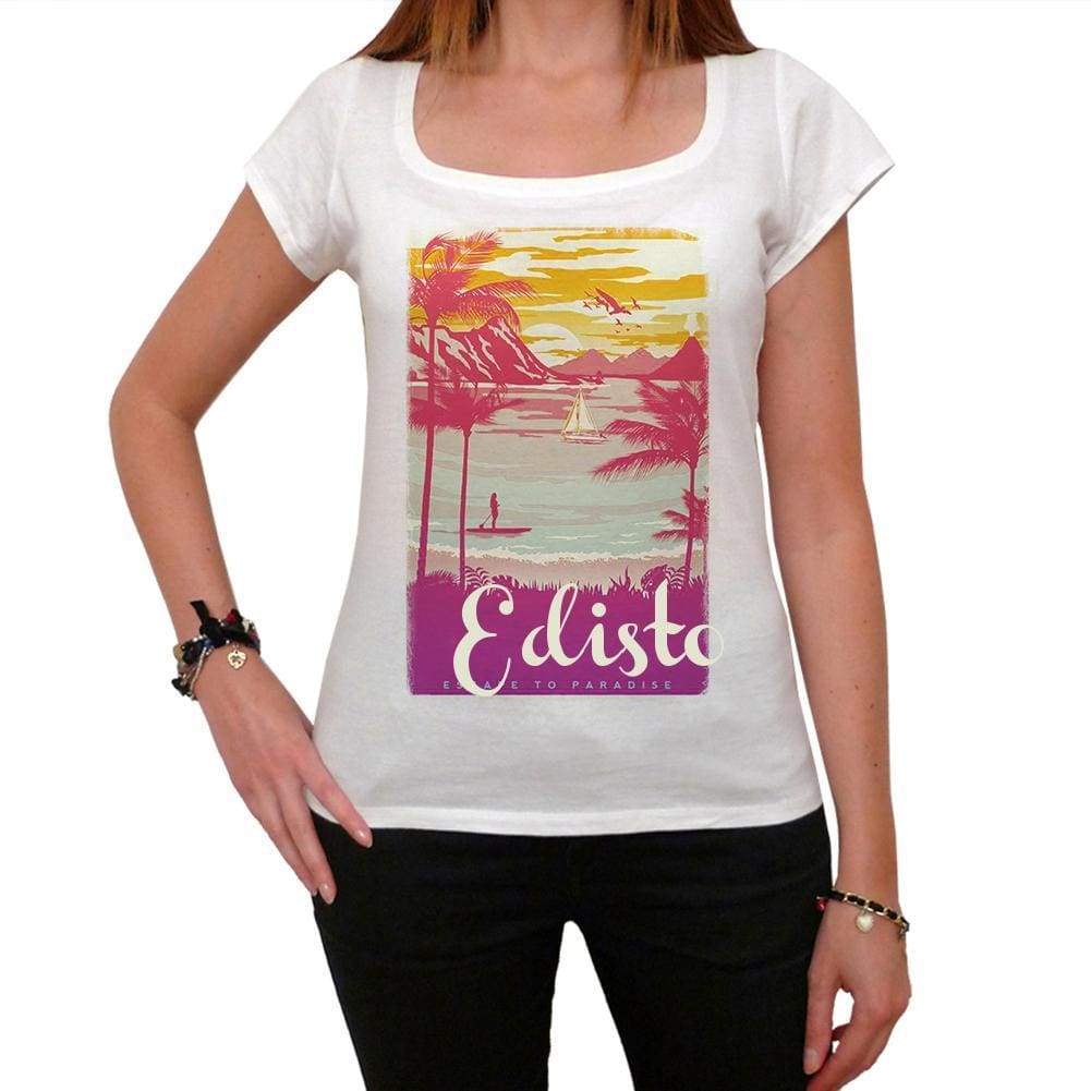 Edisto Escape To Paradise Womens Short Sleeve Round Neck T-Shirt 00280 - White / Xs - Casual