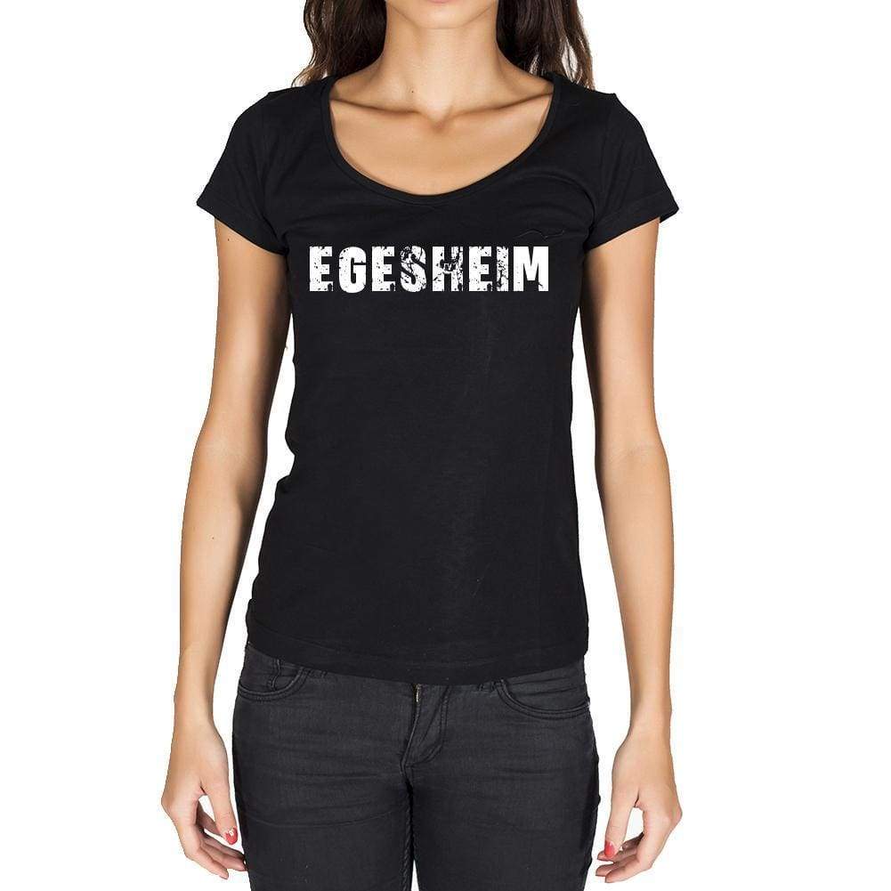 Egesheim German Cities Black Womens Short Sleeve Round Neck T-Shirt 00002 - Casual