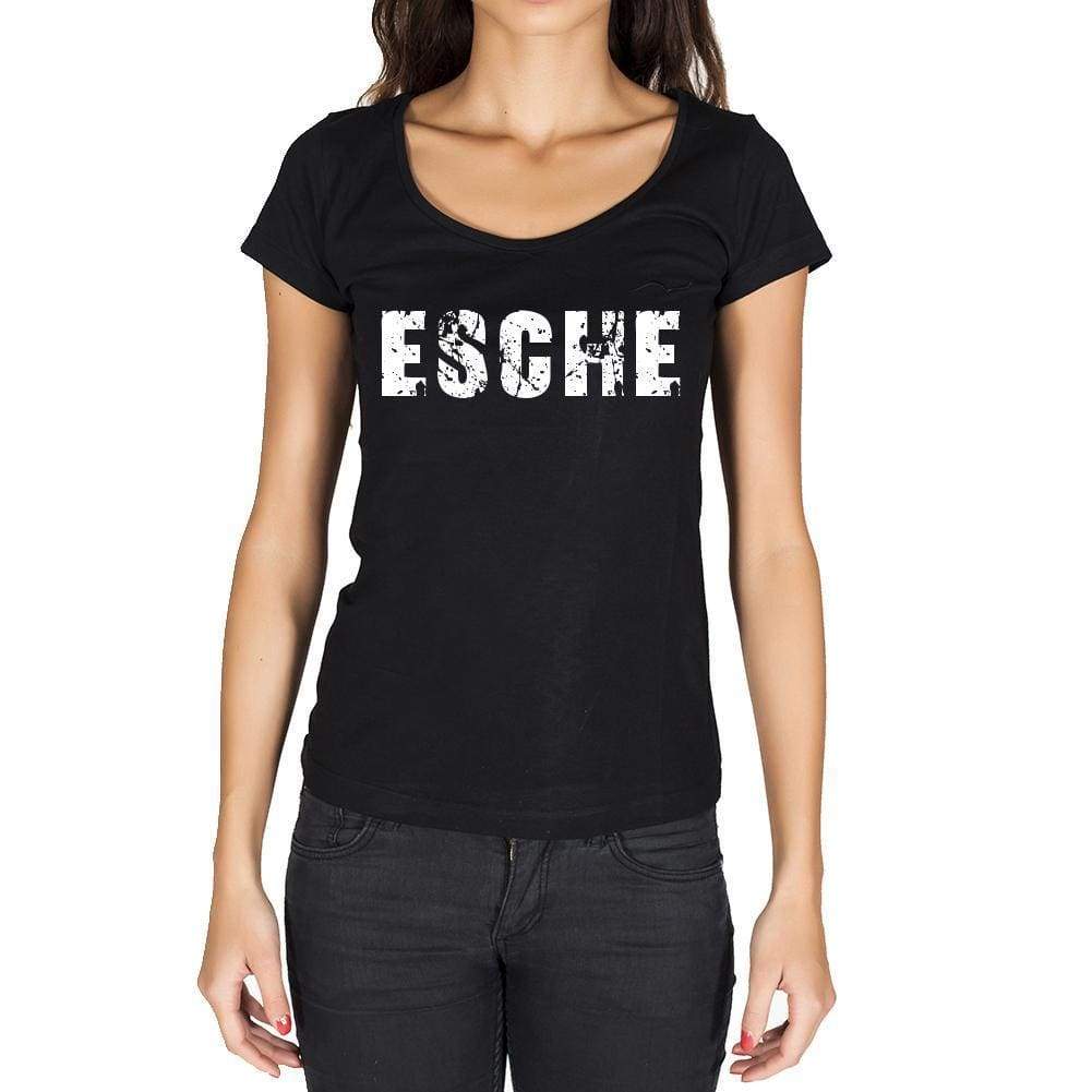 Esche German Cities Black Womens Short Sleeve Round Neck T-Shirt 00002 - Casual