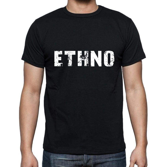 Ethno Mens Short Sleeve Round Neck T-Shirt 5 Letters Black Word 00006 - Casual