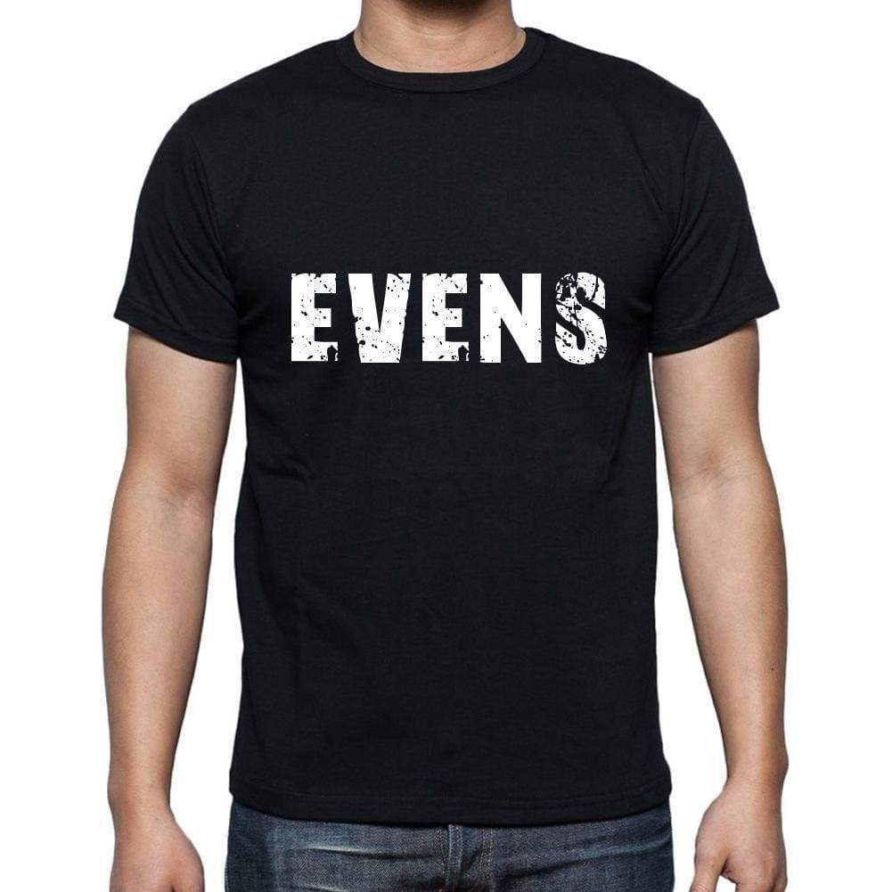 Evens Mens Short Sleeve Round Neck T-Shirt 5 Letters Black Word 00006 - Casual