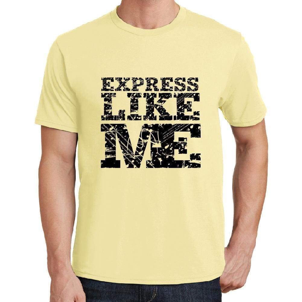 Express Like Me Yellow Mens Short Sleeve Round Neck T-Shirt 00294 - Yellow / S - Casual