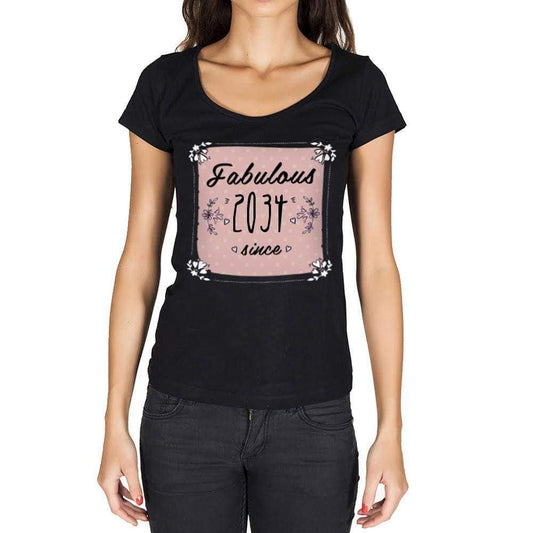 Fabulous Since 2034 Womens T-Shirt Black Birthday Gift 00434 - Black / Xs - Casual