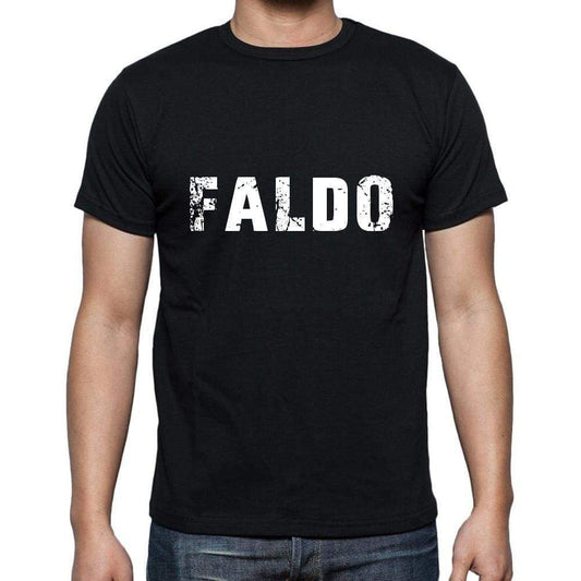 Faldo Mens Short Sleeve Round Neck T-Shirt 5 Letters Black Word 00006 - Casual