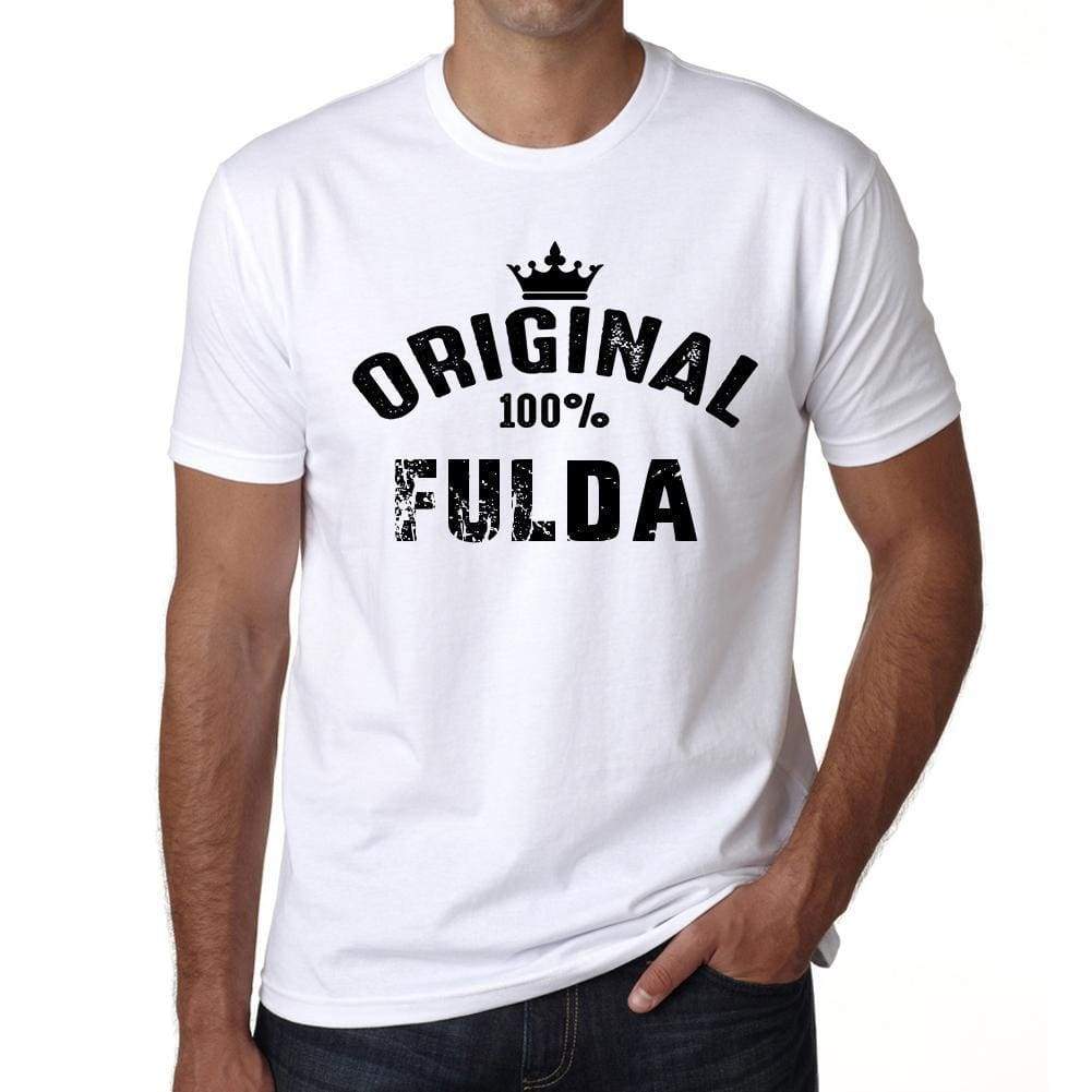 Fulda 100% German City White Mens Short Sleeve Round Neck T-Shirt 00001 - Casual
