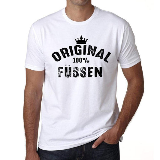 Füssen 100% German City White Mens Short Sleeve Round Neck T-Shirt 00001 - Casual