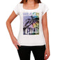 Gabao Beach Name Palm White Womens Short Sleeve Round Neck T-Shirt 00287 - White / Xs - Casual